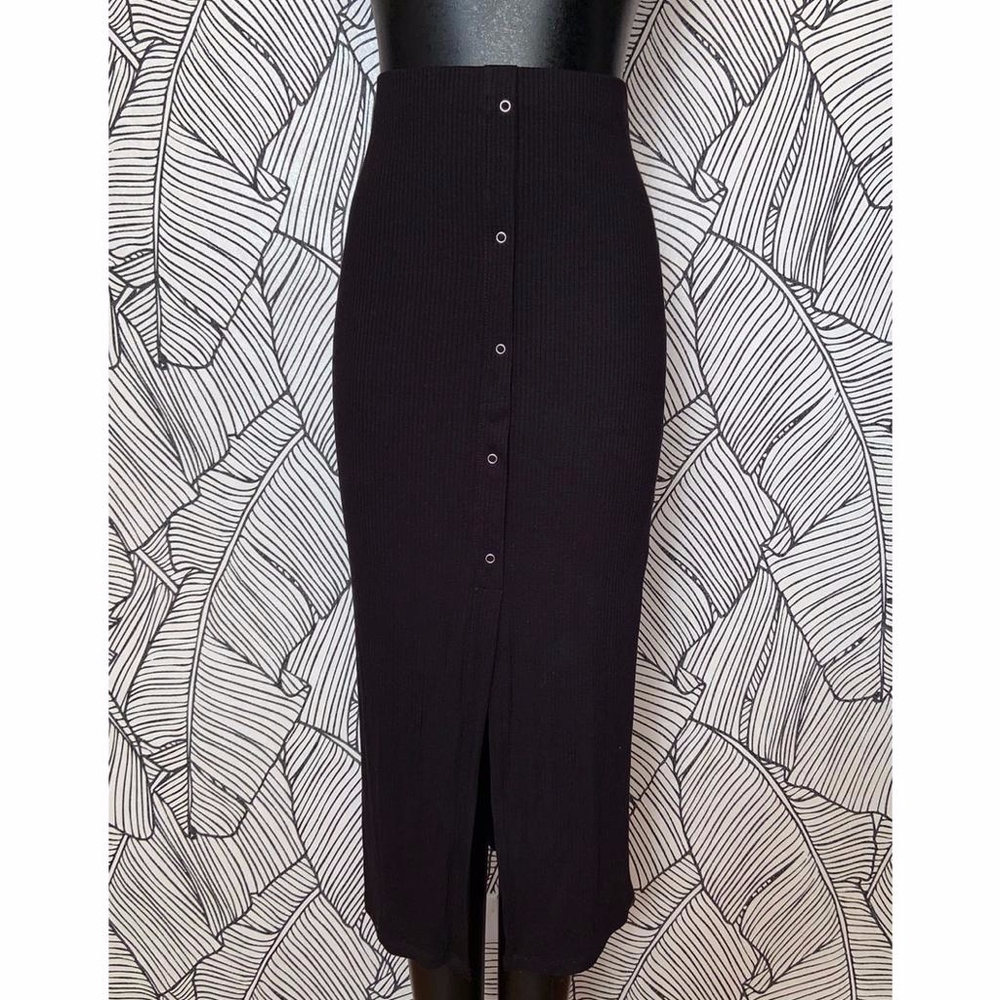 ASOS Midi Button Up Black Skirt
